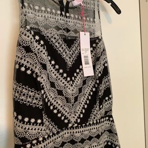 Parker eyelet lace black & white dress size small